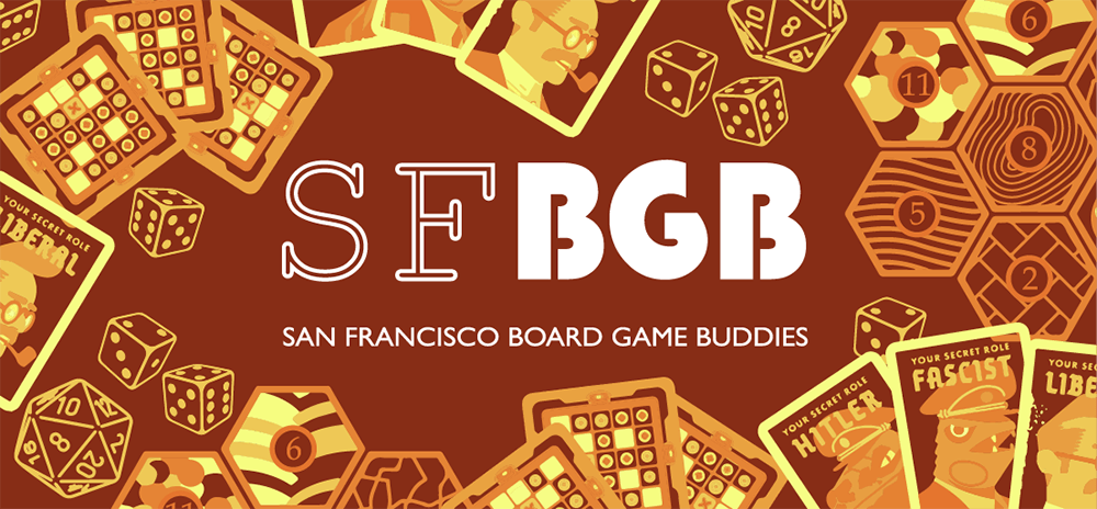 Logo design for San Francisco Board Game Buddies (banner version)